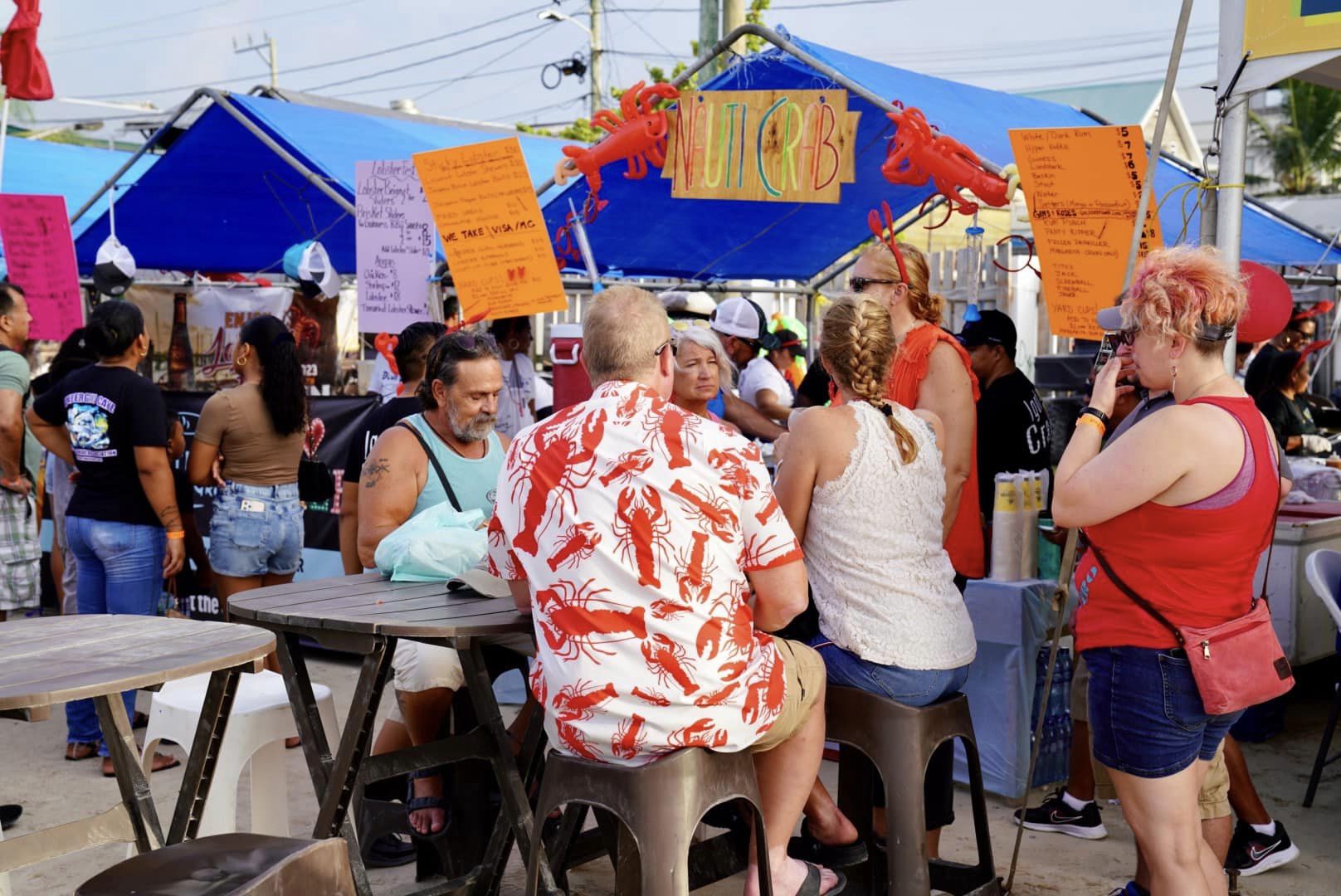 visitors enjoying the Belize Lobster Festivals